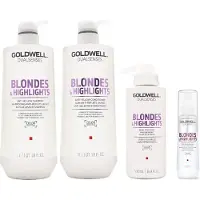 Goldwell DS B&H Shampooing anti-jaunissement 1000 ml + Après-shampooing 1000 ml + Soin 60 secondes 500 ml + DS B&H Sérum brillance en spray 150 ml