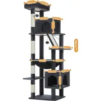 OEM Arbre à chat multi-niveaux, appartements spacieux, griffoirs résistants, AMT0281DGY, XL