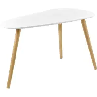 In And OutdoorMatch Table basse Deshawn - Lot de 2 - MDF - blanc et couleur bois - MDF et épicéa - design moderne