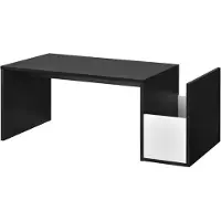 In And OutdoorMatch Table basse Issac - Avec plateau - 90x45x35 cm - Noir et blanc - Panneau de particules - Design moderne