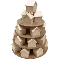 Artémio Calendrier de l'Avent composé de petites maisons en bois à décorer et à remplir