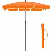 In And OutdoorMatch Parasol Earnestine - Parasol de jardin rectangulaire - 200 x 125 cm - protection UV jusqu'à UPF 50+ - pliable - avec revêtement PA - jardin - terrasse - sans support - Orange