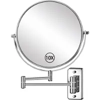 Sonstiges Miroir de maquillage mural 8 pouces 1X/10X miroir cosmétique grossissant 360° chrome