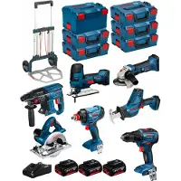 Bosch Kit 18V BK701 (GST18V-LIS+GKS18V-LI+GBH18V-21+GWS18-125V-LI+GSR18V-55+GSA18V-LIC+GDX18V-180+ 3x4.0Ah+GAL18V-40+6xL-Boxx)