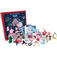 Jemini Calendrier de l'Avent Peppa Pig 36 Pièces, 7 Peluches, 11 Décorations de Noël, 36 x 39,5 cm