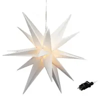 Spetebo XXL LED Étoile de l'Avent blanc chaud - 100cm - Étoile de Noël 3D Fenêtre Décoration à suspendre pour l'extérieur avec minuterie