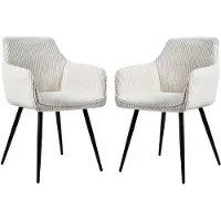 Zelurxx lot de 2 chaises de salle à manger avec accoudoirs, tissu velours côtelé, rembourrées, confortables, stables, modernes, structure métallique