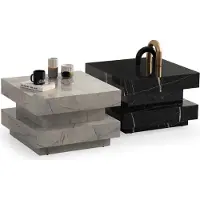 AEA Table basse 2x Design Table de salon Meubles modernes Luxe Tables Set de 2 pièces