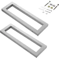 Mucola Porte-serviettes Support de lavabo Barre porte-serviettes Console de lavabo ArgentWashbecken Waschtischplatte - 2er Set 50cm