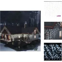 vidaXL Rideau lumineux LED Eiszapfen 10 m 400 LED blanc froid 8 fonctions - Eclairage de Noël