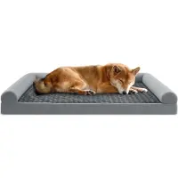 StarTech.com Lit orthopédique pour chien - Canapé pour chien - XXL 135 × 91 × 18 cm - Matériau fibreux - Housse amovible et lavable à la main - Gris