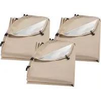 SucceBuy Paroi latérale pour tente de jardin ou pavillon 4500 x 4250 mm, protection solaire en tissu Oxford 300D argenté, lot de 3 (sans tente), idéal pour les activités de plein air, beige