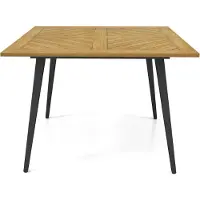 StarTech.com Table de jardin - Table de terrasse carrée - 107 x 107 cm - Trous pour parasol - Pour 4 personnes - Bois - Kaki