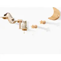 StarTech.com Arbre à chat mural - Arbre à chat fixé au mur - 5+ niveaux - Bois - Plusieurs plateformes - Colonnes à griffer