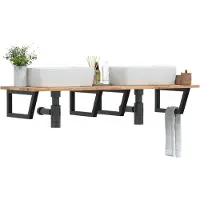 vidaXL Etagère de lavabo murale acier et acacia - miroir de salle de bain 3302799