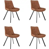 Zelurxx lot de 4 chaises de salle à manger Vintage Look, similicuir, rembourrées, quatre pieds pour une excellente stabilité, sensation d'assise douce