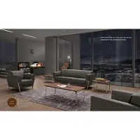 AEA Moderner Couchtisch aus MDF, PVC und Edelstahl in Abgebildeter Optik