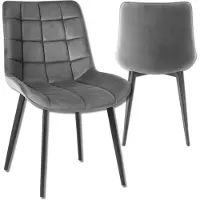 Omna | Chaise de salle à manger Veluform Lux - Graphite - Moderne - Confortable - Design élégant - Pieds en métal