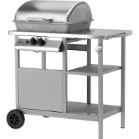 LUND Barbecue à gaz 5,5kW, 2 brûleurs, acier inoxydable 91,3 × 54,6 × 95,8 cm