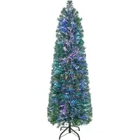 StarTech.com Sapin de Noël artificiel - 180 cm - Éclairage LED à fibre optique - 517 pointes de branches - Support métallique pliable - Vert