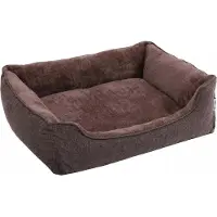 In And OutdoorMatch Coussin pour chien Roxane - Marron - Lit pour chien 90x25x75cm - Lavable - Doux - Coussin orthopédique pour chien