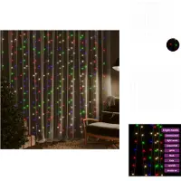 vidaXL Rideau lumineux LED 3x3 m 300 LED multicolore 8 fonctions - éclairage de Noël