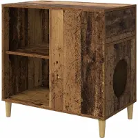 Syfax Maison pour chat Bois ancien 72 x 42.5 x 70 cm