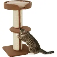 Fortuna Lai Arbre à chat 91 cm Tour pour chat avec troncs en sisal, plate-forme, coussin Arbre à chat à plusieurs niveaux, arbre à grimper, pour chats de taille moyenne, marron clair