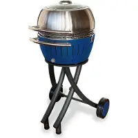 LotusGrill XL Gartengrill Set Tiefblau - Grillwagen mit Grillhaube XL aus Edelstahl