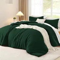 Sonstige Verlage Set de linge de lit Housses de coussin Couverture 135x200 et coussin 80x80 cm Vert foncé