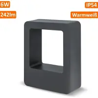 Forever lampe de jardin LED 6W Blanc chaud IP54 étanche 242 lm Applique murale d'extérieur Angulaire noire