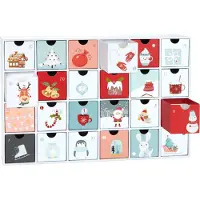 Ed Brubaker Calendrier de l'Avent à remplir - Sweet Chistmas - Calendrier de Noël DIY 24 portes pour bons d'achat et friandises - 39 cm - Carton
