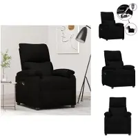 vidaXL Fauteuil Relax Electrique Noir Tissu - Fauteuil