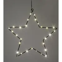 Spetebo Étoile lumineuse LED à suspendre en métal noir avec minuterie - 30 cm - Étoile Silhouette éclairée en blanc chaud pour l'intérieur
