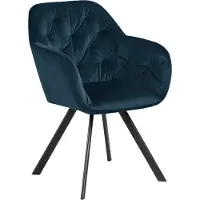 Zesso Smuk Chaise de salle à manger en velours Pivotante Weylan Bleu
