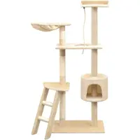 Syfax Arbre à chat avec griffoirs en sisal 150 cm Beige
