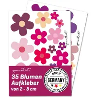 Easydruck24de Kit d'autocollants fleurs violettes I Flower-Power autocollant pour scooter vélo ordinateur portable téléphone portable autocollant voiture I résistant aux intempéries I kfz_242