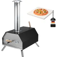 Bremermann Four à pizza incl. pierre à pizza 30x2x30 cm / pour briquettes, charbon, pellets