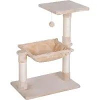 Fortuna Lai Arbre à chat Arbre à chat avec colonne en sisal Hamac en peluche Panneau de particules Beige 50 x 36 x 70 cm