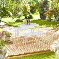 Northix Table de jardin pliante réglable pour l'extérieur