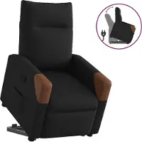 Syfax Fauteuil inclinable noir tissu