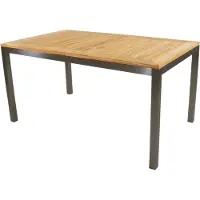 In And OutdoorMatch Table à rallonges - 152-210x90 cm - Acier inoxydable -Teck