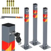 TolleTour Poteau de barrage 3x Barrière de parking Pliable universelle Poteau de parking Barrière