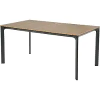 In And OutdoorMatch Table de jardin - 160x90cm - Aluminium & Polywood - Finition aspect teck
