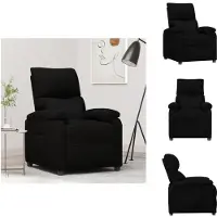 vidaXL Fauteuil Relax Noir Tissu - Fauteuil