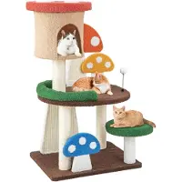 StarTech.com Arbre à chat - Arbre à chat d'intérieur - 4 niveaux - Bois - Planche à griffer et balle - 59 x 48 x 102 cm