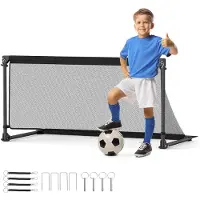 Costway 120 x 57 x 60 cm But de football, but de football avec cadre métallique stable, filet en PE et 4 piquets en U, montage, équipement d'entraînement extérieur
