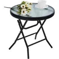 Sonstiges Table de jardin verre métal Table de balcon pliante Résistante aux intempéries PHI VILLA