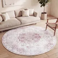 FRAAI Tapis rond vintage | Lago Rose | Ø 280cm | Rose | Rond | Tapis