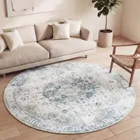 FRAAI Tapis rond vintage | Lago Gris | Ø 160cm | Gris | Rond | Tapis